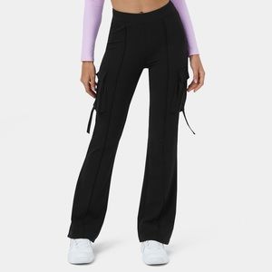 Halara High Waisted Side Flap Pocket Cargo Flare Casual Leggings